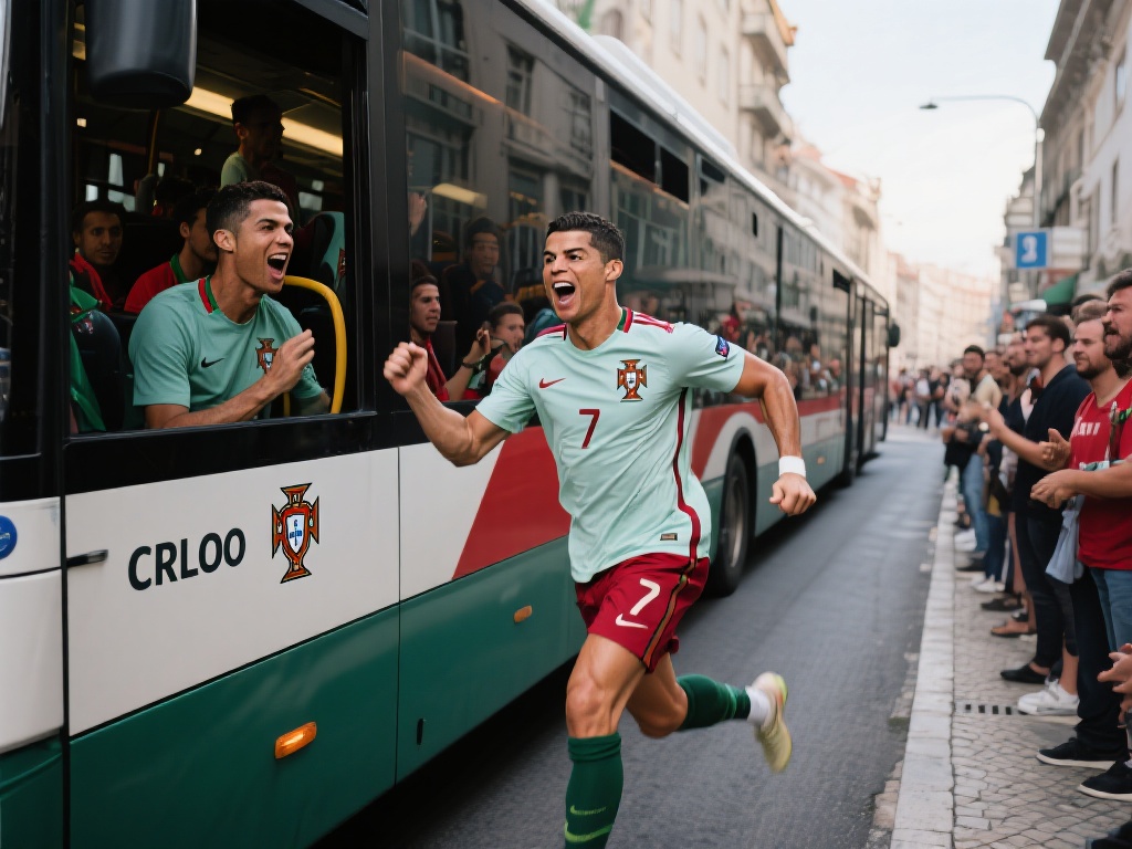 事情发生在一次C罗随队出行的途中。一辆载